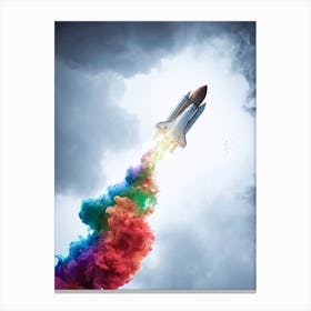 Spacecraft Launch Color Bomb Canvas Print