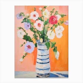 Flower Painting Fauvist Style Hollyhock 4 Canvas Print