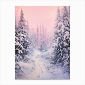 Dreamy Winter Painting Oulanka National Park Finland 4 Canvas Print