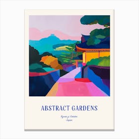 Colourful Gardens Ryoan Ji Garden Japan 5 Blue Poster Canvas Print