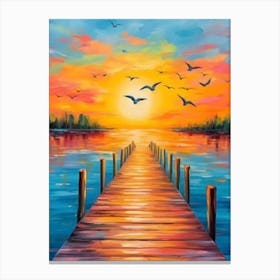 Sunset On The Pier Canvas Print