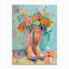Cowboy Boots And Wildflowers 1 Canvas Print