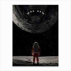 Astronaut On The Moon Canvas Print