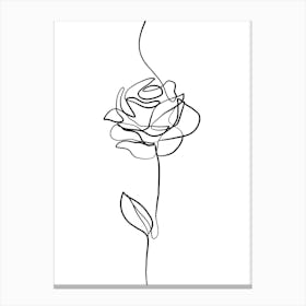 Rose Line Drawing Canvas Print