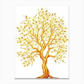 Autumn Tree Isolated On White Canvas Print