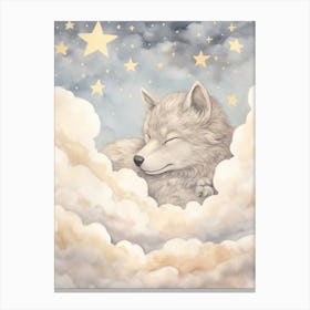 Sleeping Baby Wolf 1 Canvas Print