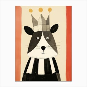 Little Skunk Wearing A Crown Canvas Print