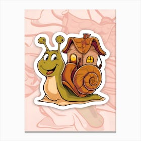 Snail House Sticker 2 Canvas Print