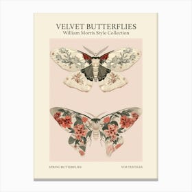 Velvet Butterflies Collection Spring Butterflies William Morris Style 7 Canvas Print