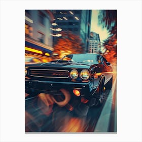 Dodge Challenger In The City Canvas Print