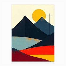 Cross And Mountains Canvas Print