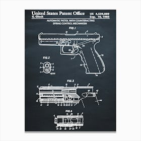 1985 Glock Automatic Pistol Canvas Print