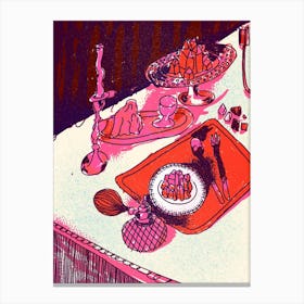 Crystal Meal Hot Pink Canvas Print