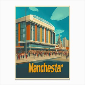 Aihrgdesign A 1970s Inspired Travel Poster For Manchester 2 Canvas Print