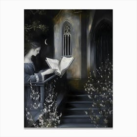 Girl Reading A Book 1 Canvas Print