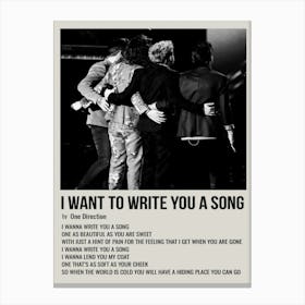 I Want To Write You A Song By One Direction Poster Canvas Print