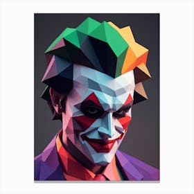 Joker Portrait Low Poly Geometric (25) Canvas Print