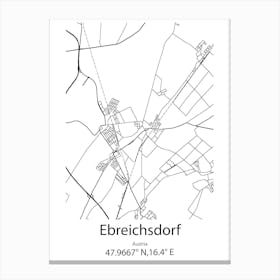 Ebreichsdorf,Austria Minimalist Map Canvas Print