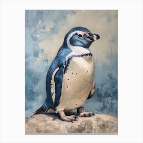 African Penguin Oamaru Blue Penguin Colony Oil Painting 4 Canvas Print