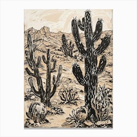 Cactus In The Desert 2 Canvas Print