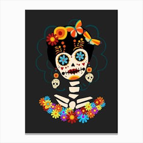 Sugar Skull Print Mid Century Modern Wall Art Day Of The Dead Butterfly Print Mexican Poster Minimalist Decor Canvas Print