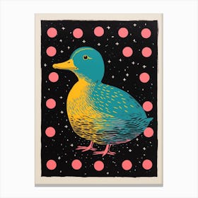 Duck At Night Pink Yellow Blue 2 Canvas Print
