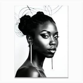 Mural Photo Of Beautiful Black Woman 8 Canvas Print