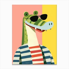 Little Crocodile 3 Wearing Sunglasses Canvas Print