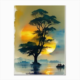 Sunset Tree Canvas Print