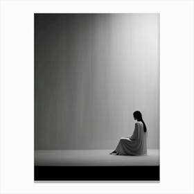 Woman Sitting In A Room Canvas Print