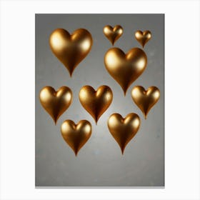 Golden Hearts Canvas Print