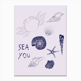 Sea You Summer Sea Elements Print Canvas Print