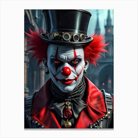 Clown In A Top Hat Canvas Print