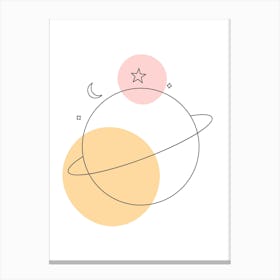Planets And Stars Vector Illustration Canvas Print