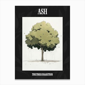 Ash Tree Pixel Illustration 1 Poster Canvas Print