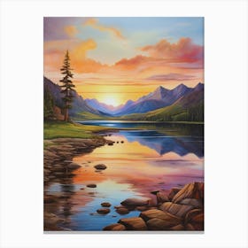 Sunset By The Lake 6 Canvas Print