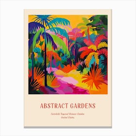 Colourful Gardens Fairchild Tropical Botanic Garden Usa 4 Red Poster Canvas Print
