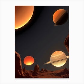 Saturn's Moons 1 Canvas Print