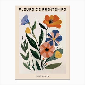 Spring Floral French Poster  Lisianthus 1 Canvas Print