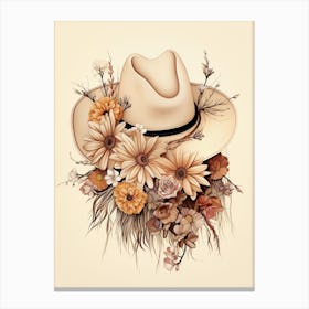 Cowgirl Hat With Flowers 3 Canvas Print