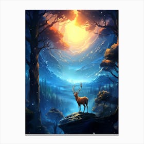 Deer In The Forest Canvas Print