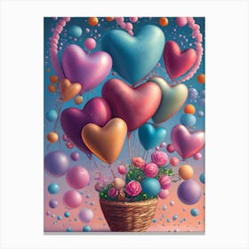 Heart Balloons Canvas Print