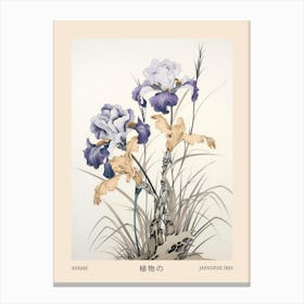 Ayame Japanese Iris 2 Vintage Japanese Botanical Poster Canvas Print