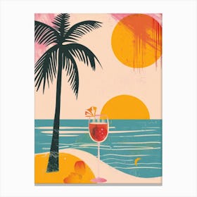 Tropical Drink At The Beach Canvas Print