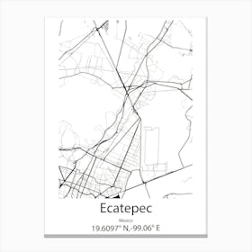 Ecatepec,Mexico Minimalist Map Canvas Print