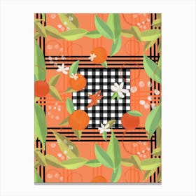 Oranges With Shapes Canvas Print