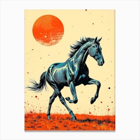 Blue Horse Creative Color Painting Canvas Print