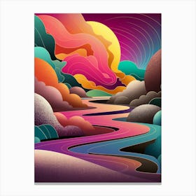 A Vibrant And Colorful Abstract Landscape Canvas Print