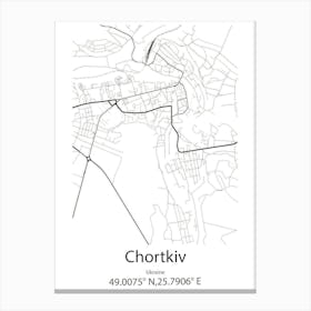 Chortkiv,Ukraine Minimalist Map Leinwandbild