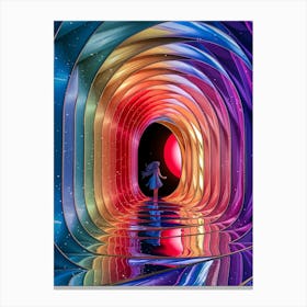 Girl In A Tunnel Canvas Print